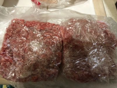 合い挽き肉を冷凍